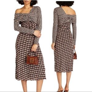 DIANE VON FURSTENBERG
Leia one-shoulder printed jersey and stretch midi dress
